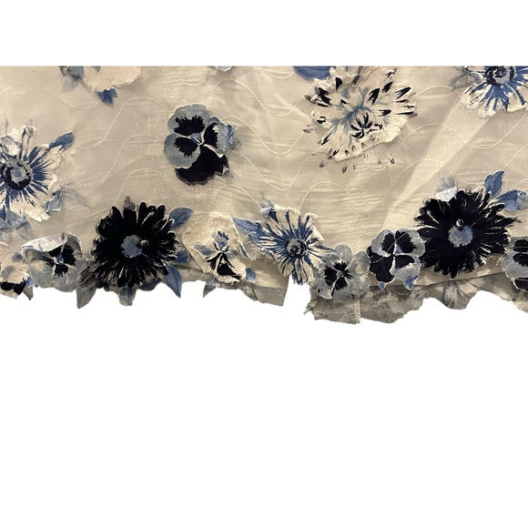 Kelly And Diane NWT Top and Skirt Floral Lace Set Size 10 Blue White Lightweight - Picture 12 of 15